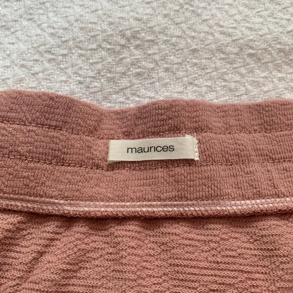 NEW Maurices cotton blend pull on elastic waist light pink blush summer skirt - Picture 4 of 6